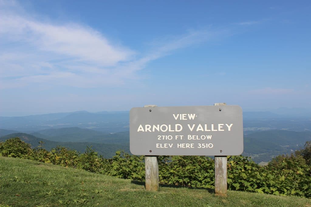 Arnold Valley Overlook in Blue Ridge Parkway