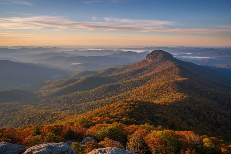 Pilot Mountain Overlook in Blue Ridge Parkway