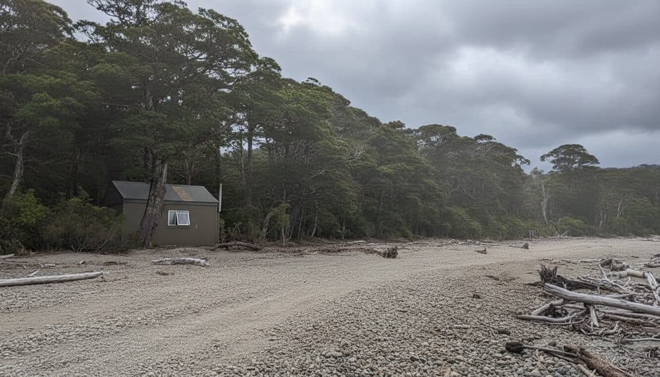 Lake Poteriteri Hut in Fiordland National Park