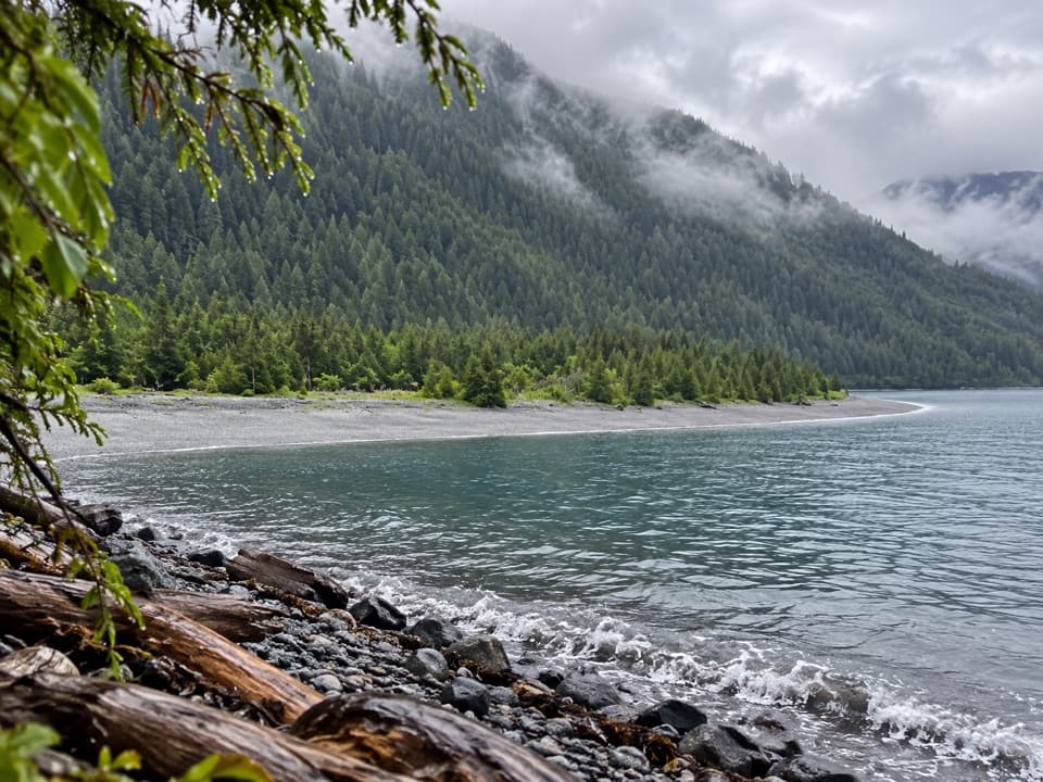Verdant Cove Landing Beach in Kenai Fjords National Park