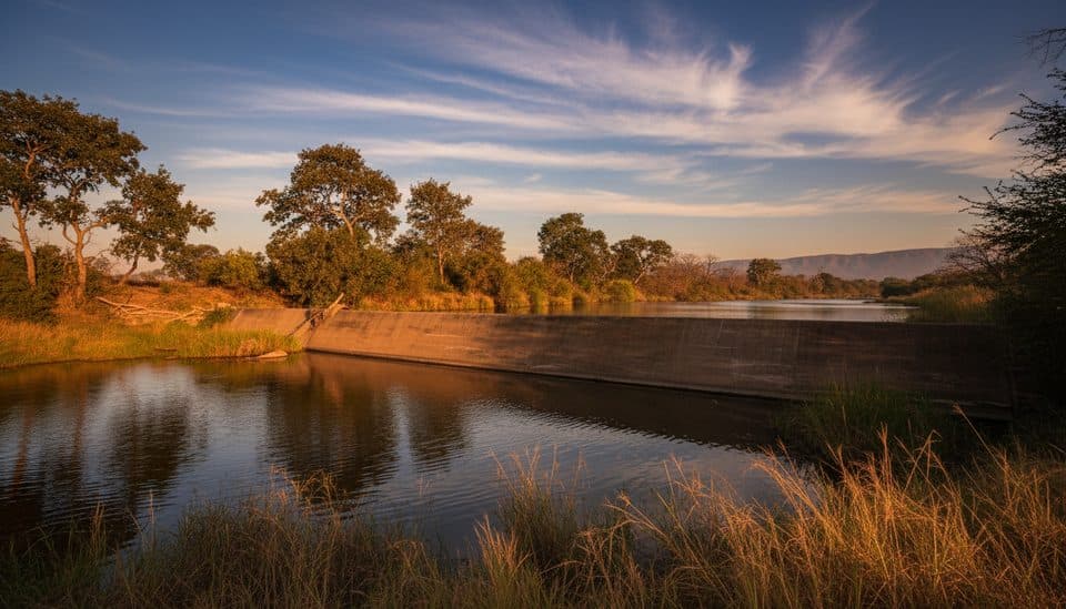 Ngotso Weir in Kruger National Park