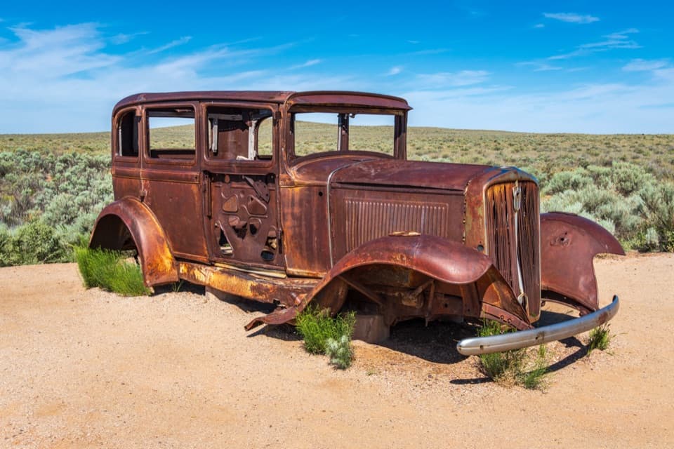 Historic Route 66 and Studebaker in Petrified Forest National Park