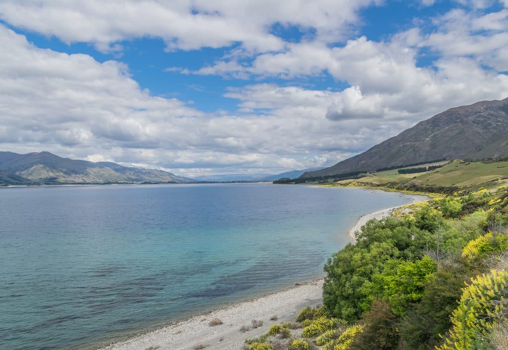 Lake Hāwea in Queenstown-Lakes District, New Zealand