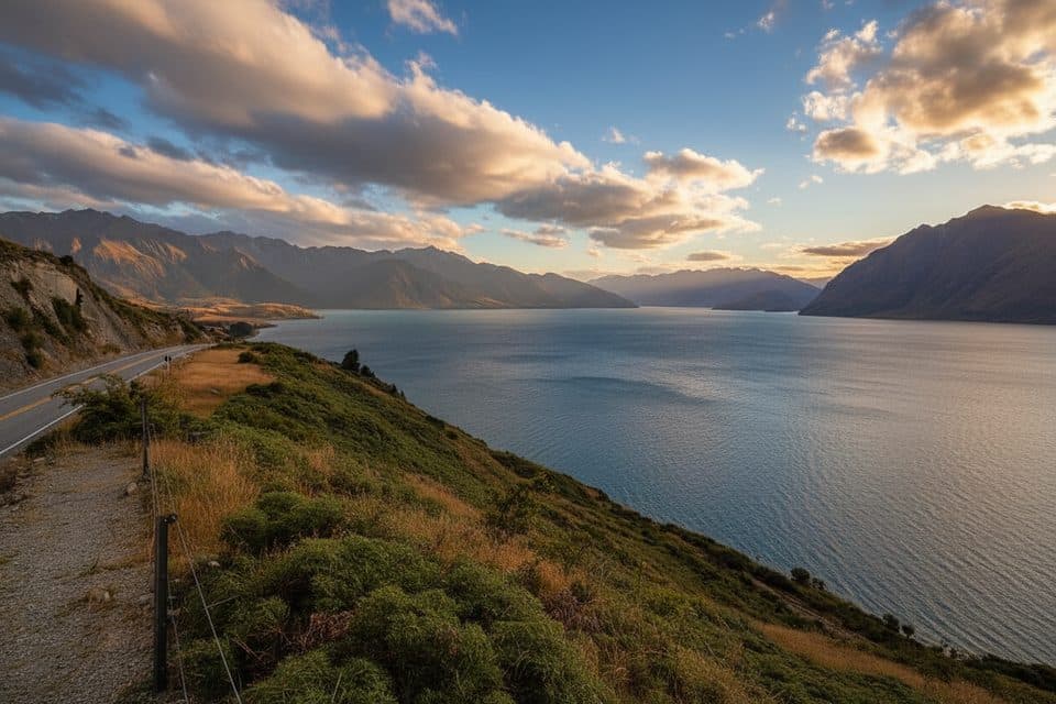Lake Hawea Lookout in Queenstown-Lakes District, New Zealand