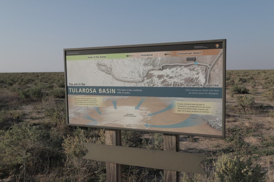 Tularosa Basin Roadside Exhibit in White Sands National Park