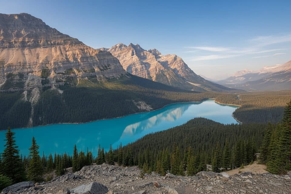 Peyto Lake Upper Viewpoint Trail in Banff National Park