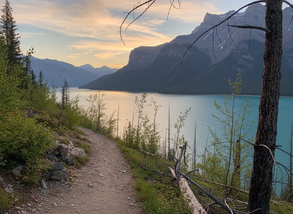Lake Minnewanka Trail in Banff National Park