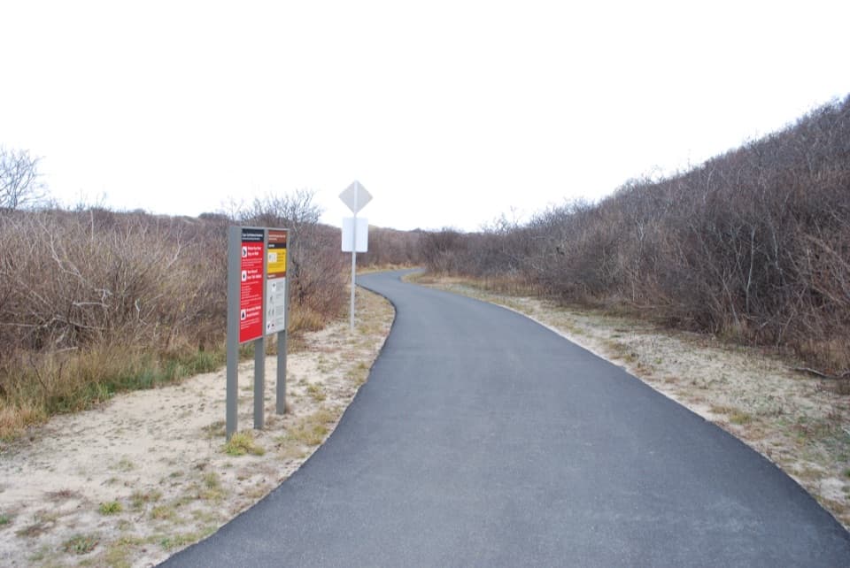 Head of the Meadow Bike Trail in Cape Cod National Seashore