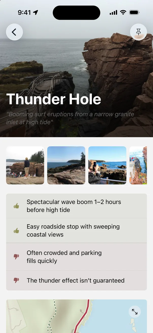 Thunder Hole in Parkwolf with pros and cons: the wave boom timing tip and parking warning