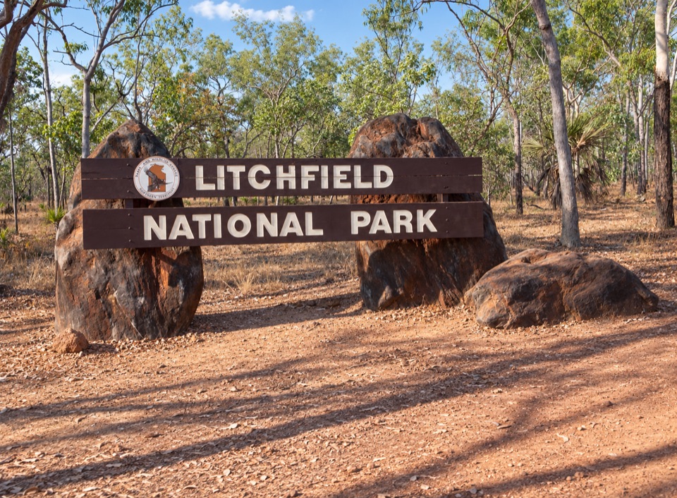 Litchfield National Park Eastern Entrance Sign in Litchfield National Park
